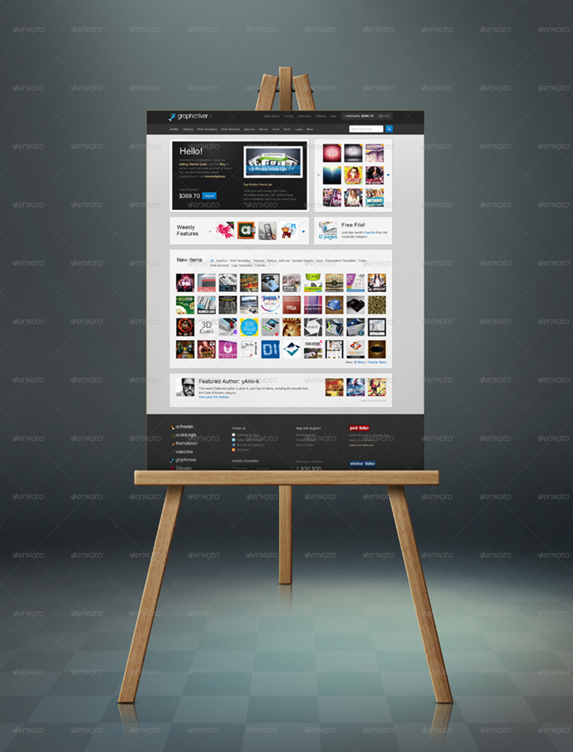 Easel Poster Mockup, Graphics GraphicRiver